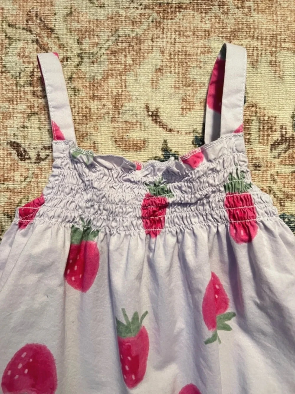 🍄3/$15 Carter’s Strawberry Bubble Romper 3-6 Months Lavender
